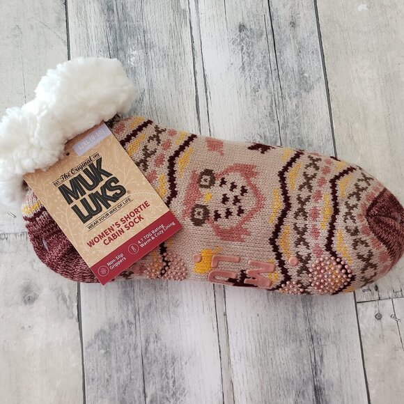 NWT - Muk Luks Women's Owl Shortie  Cabin Sock - Size L/XL (8/10) - Picture 1 of 4